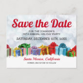 カラフルモダンクリスマスホリデーパーティー インビテーションポストカード (正面)