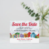 カラフルモダンクリスマスホリデーパーティー インビテーションポストカード (スタンド正面)