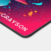 カラフルモダンサッカーパーソナライズされた名 デスクマット (コーナー)