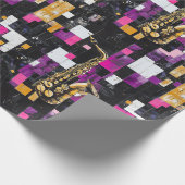 カラフルモダンサックス模様 ラッピングペーパー (角)