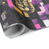 カラフルモダンサックス模様 ラッピングペーパー (ロールコーナー)