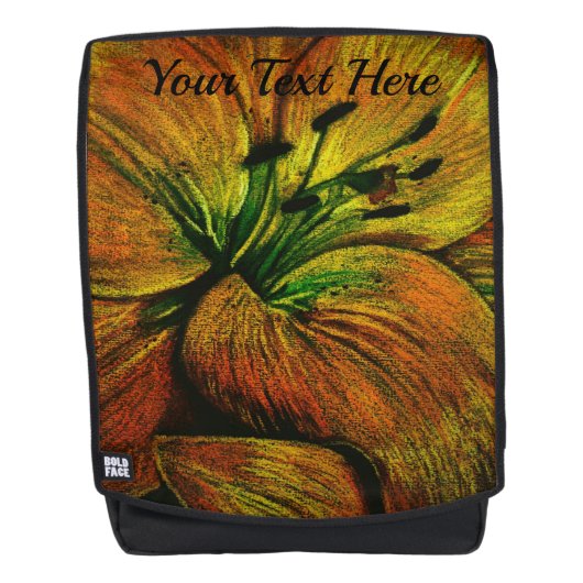 カラフルモダンスタイルパターン黄色と黒 バックパック (正面)