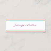 カラフルモダンストライプの小テンプレート スキニー名刺 (正面)