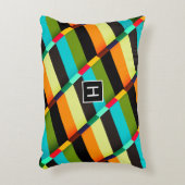 カラフルモダンストライプ抽象芸術 アクセントクッション (正面(垂直))