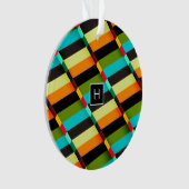 カラフルモダンストライプ抽象芸術 オーナメント (正面)