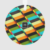 カラフルモダンストライプ抽象芸術 オーナメント (裏面)