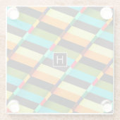 カラフルモダンストライプ抽象芸術 ガラスコースター (裏面)