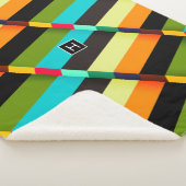 カラフルモダンストライプ抽象芸術 シェルパブランケット (3/4)