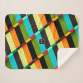 カラフルモダンストライプ抽象芸術 シェルパブランケット (正面(横))