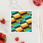 カラフルモダンストライプ抽象芸術 スタンダードカクテルナプキン (インサイチュ)