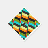 カラフルモダンストライプ抽象芸術 スタンダードカクテルナプキン (角)