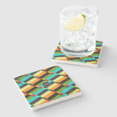 カラフルモダンストライプ抽象芸術 ストーンコースター (横)