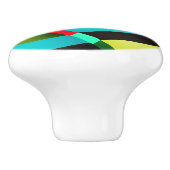 カラフルモダンストライプ抽象芸術 セラミックノブ (側面)