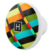 カラフルモダンストライプ抽象芸術 セラミックノブ (右)