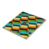 カラフルモダンストライプ抽象芸術 タイル (側面)