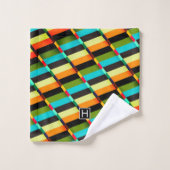 カラフルモダンストライプ抽象芸術 バスタオルセット (ウォッシュタオル)