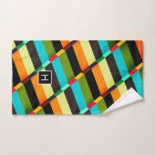 カラフルモダンストライプ抽象芸術 バスタオルセット (ハンドタオル)