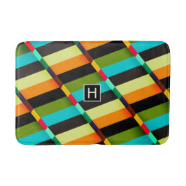 カラフルモダンストライプ抽象芸術 バスマット