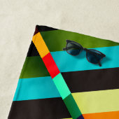 カラフルモダンストライプ抽象芸術 ビーチタオル (インサイチュ)