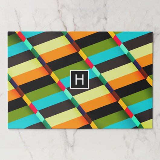 カラフルモダンストライプ抽象芸術 ペーパーパッド (正面)