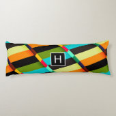 カラフルモダンストライプ抽象芸術 ボディピロー (裏面)