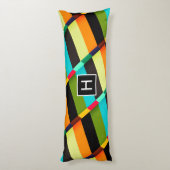 カラフルモダンストライプ抽象芸術 ボディピロー (裏面 (縦))