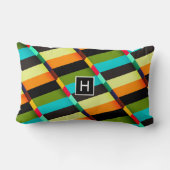 カラフルモダンストライプ抽象芸術 ランバークッション (裏面)