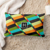 カラフルモダンストライプ抽象芸術 ランバークッション (ブランケット)