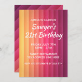 カラフルモダンストライプ 招待状 (正面/裏面)