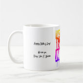 カラフルモダンタイポグラフィの母最高の母 コーヒーマグカップ (左)