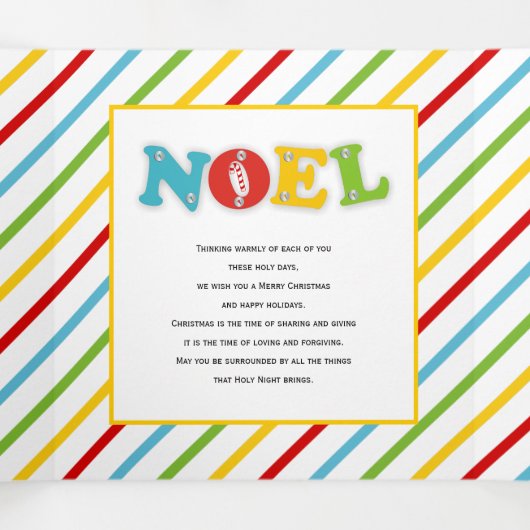 カラフルモダンタイポグラフィノールクリスマス写真 三つ折りクリスマスカード (内部中)