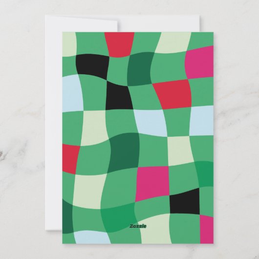 カラフルモダンタータンチェックのPlaid Christmas写真 シーズンカード (裏面)