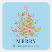 カラフルモダンツリー スクエアシール (正面)