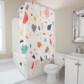 カラフルモダンテラゾとcoのシームレスなパターン シャワーカーテン (インサイチュ)