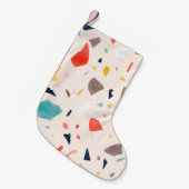 カラフルモダンテラゾとcoのシームレスなパターン スモールクリスマスストッキング (正面 (吊り時))