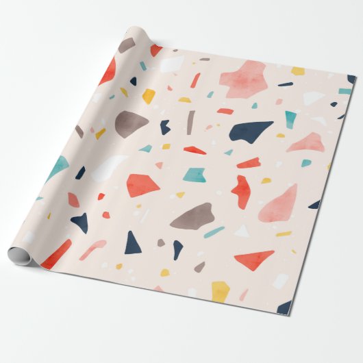 カラフルモダンテラゾとcoのシームレスなパターン ラッピングペーパー (アンロールド)