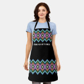 カラフルモダンデザイン エプロン (着用した状態)