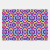 カラフルモダントレンディーモザイク幾何学模様 ラッピングペーパーシート (正面2)