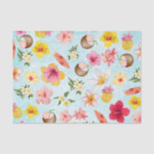 カラフルモダンハイビスカスのハワイ産の青 薄葉紙 (正面)