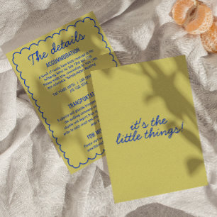 カラフルモダンファンキー結婚レトロ詳細 エンクロージャーカード