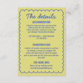 カラフルモダンファンキー結婚レトロ詳細 エンクロージャーカード (正面)