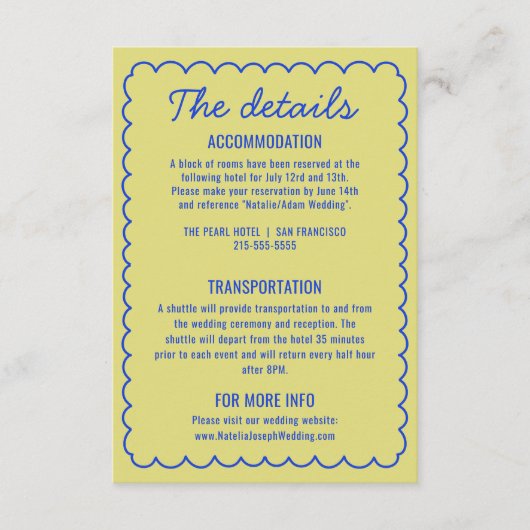 カラフルモダンファンキー結婚レトロ詳細 エンクロージャーカード (正面)