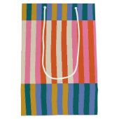 カラフルモダンフェスティバルストライプ式 ミディアムペーパーバッグ (裏面)