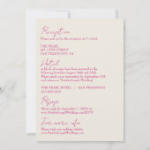 カラフルモダンフランスのレトロの全結婚体 招待状 (裏面)