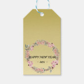 カラフルモダンフローラ花モノグラカスタムム ギフトタグ (正面)