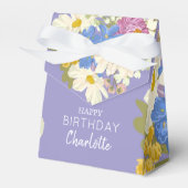 カラフルモダンフローラ開花誕生日 フェイバーボックス (正面サイド)