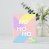 カラフルモダンミニマリストho ho ho hoクリスマスカード シーズンカード (スタンド正面)