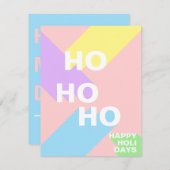カラフルモダンミニマリストho ho ho hoクリスマスカード シーズンカード (正面/裏面)