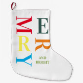 カラフルモダンメリー品 ラージクリスマスストッキング (正面)