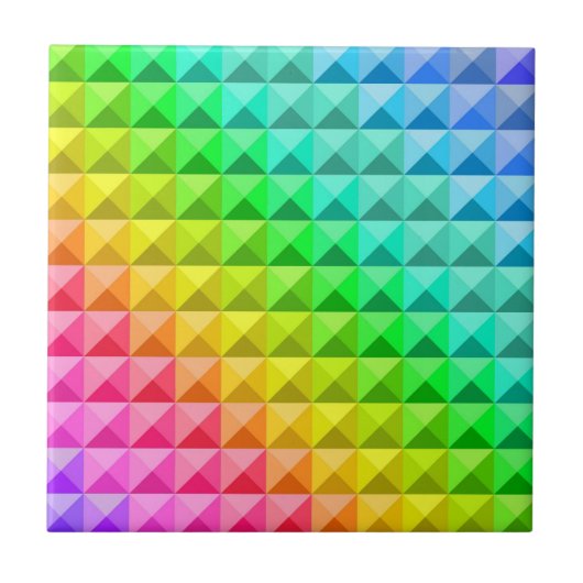 カラフルモダンモザイク模様 タイル (正面)